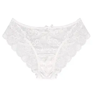 Tanga de encaje 2025, ropa interior de gasa transparente de cintura media de comercio exterior, calzoncillos de talla grande Euro y Amer con entrepierna de algodón Sexy para mujer - Product Image 2