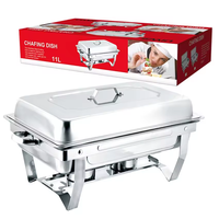 Ensemble Chauffe-Plats de Buffet 11 L (Lot de 4), Réchaud Alimentaire en Acier Inoxydable, Serveur de Buffet Rectangulaire pour Réceptions
