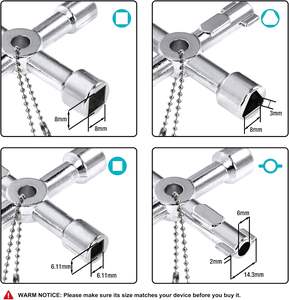 Clé multifonctionnelle en acier à 4 voies pour robinet, outil de réparation manuel pour vannes, robinets et robinets d'arrêt - Product Image 2