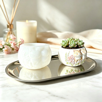 Cetakan Silikon Pot Bunga Kucing Ganda Embos untuk Pembuatan Kerajinan Tangan dari Beton, Gipsum, Resin, Lilin, Sabun, Mendukung Pola Kustom