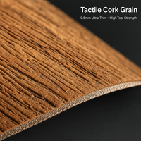 KEMERLIN 0,5mm Geprägtes Kork-Holzmaserung Wasserbasierter PU-Lederstoff Umweltfreundliches DMF-freies Synthetisches Kunstleder für Sofa und Autositz