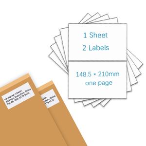 Étiquettes autocollantes Likexin 2 up 8,5x11 pouces, 100 feuilles, compatibles laser/jet d'encre, pour expédition - Feuille entière - Product Image 5