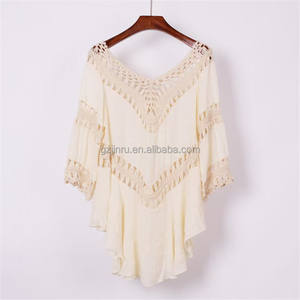 JINRU 공장 수영복 여성 드레스 무료 크기 메일롯 비치 커버 업 여성용 크로 셰 뜨개질 비치웨어 - Product Image 6