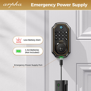 Arpha D280W ล็อกประตูดิจิตอล Alexa, ระบบล็อกประตูเหล็กอลูมิเนียมไวไฟแอป Deadbolt - Product Image 5