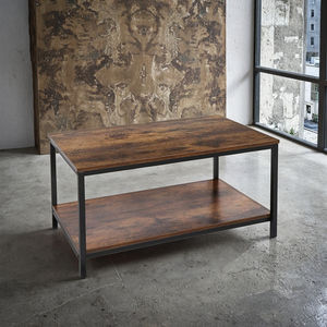 लिविंग रूम सेंटर टेबल कॉफी नेस्टिंग टेबल कॉफी नेस्टिंग टेबल लकड़ी के शीर्ष धातु फ्रेम कॉफी चाय डेस्क - Product Image 5