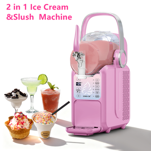Mới Nhất Xách Tay Điện Thép Không Gỉ Tự Động 2-Trong-1 <span class=keywords><strong>Ice</strong></span> <span class=keywords><strong>Cream</strong></span> slushie Máy Chức Năng Sinh Tố 2.6L Công Suất Lớn Nhà - Product Image 1