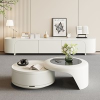 Table basse ronde en bois moderne, élégante et écologique, best-seller, pour hôtel et appartement, couleur blanche