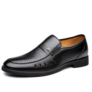 Chaussures habillées en cuir noir pour hommes avec découpes, respirantes, pour tenue formelle ou décontractée, tailles 35 à 50, grandes tailles - Product Image 3