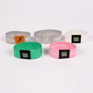 Custom Logo Elastische Stof Polsband Polyester Elastische Rfid Armband Mode Elastische Stof Polsband Voor Evenement