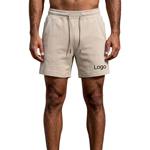 กางเกงกีฬาขาสั้นระบายอากาศสำหรับผู้ชาย แห้งเร็ว มีแผงตาข่าย เอวยางยืด ปิดด้วยเชือกผูก มีกระเป๋าข้างสองช่อง สำหรับออกกำลังกายที่ยิม - Product Image 1