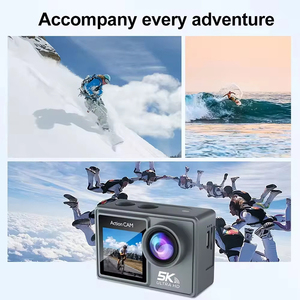 กล้องแอ็กชัน Wi-Fi 5K พร้อมหน้าจอคู่2 "กล้องวิดีโอ24MP 4K สำหรับกีฬากันน้ำกล้อง DV ขนาด170 ° มุมกว้างบันทึกสำหรับถ่าย vlogging - Product Image 2