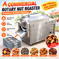 Machine à rôtir les châtaignes commerciale, chauffée au gaz, à tambour rotatif, avec décharge automatique, pour les commerces de snacks
