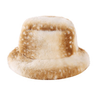 Chapeau Bob en Fourrure à Imprimé Animal Rétro Landfond pour Femmes, Chapeau d'Hiver Chaud et Épais pour l'Extérieur, Chapeau Bob à Motif Léopard