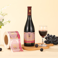 Impression de logo personnalisé Étiquettes de bouteille de vin de luxe avec autocollant en feuille d'or Papier adhésif étanche fortement attaché pour les boissons