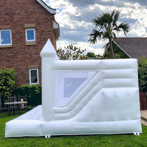 מסחרי אופנתי לבן מתנפחים טירה עם בית קופצני שקופיות לחתונות ואירועים - Product Image 5