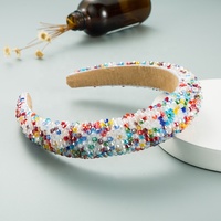 Accessoires de cheveux de luxe Bling Bandeaux colorés Bandeau perlé pour femmes Bandeaux de cheveux en cristal