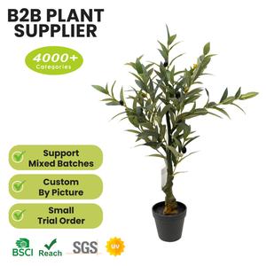 Arbre d'<span class=keywords><strong>olivier</strong></span> artificiel en plastique de décoration moderne haut de gamme avec un grand pot en céramique pour l'intérieur, l'affichage au sol, le salon, Noël - Product Image 2
