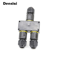 Y Type 1 entrée 2 sorties branche câble d'alimentation distributeur Push-wire IP68 connecteur étanche 2 broches 3 broches