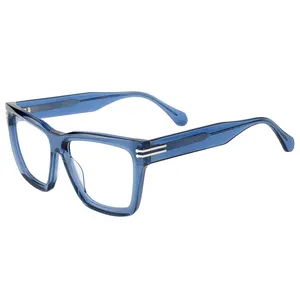 High Quality Acetate Square Optical Frames Women Men Fashion Anti Blue Light Eyewear Individuality Optical Frames Eyeglasses