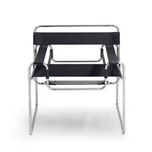 Populaire Best-seller Chaise design classique en cuir et cadre en acier Chaise longue confortable Fauteuil de salon - Product Image 2