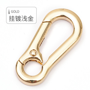 A3908 Carabiner Zinc Alloy Light Gold Plated Durable Home Use Keychain Metal <b>Clip</b> - Product Image 1