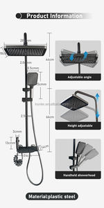 高品質で現代的な多機能完全滝状レインフォールピアノパネルシャワー水栓システムセット（バスルーム用） - Product Image 2