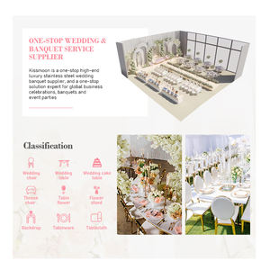 Meubles de mariage en plein air, chaises et tables de mariage avec fond de scène de mariage fleuri pour les décorations de fête de mariage - Product Image 5
