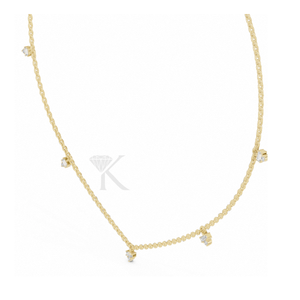 Delicado Collar de 5 Estaciones con Diamantes en Forma de Gota, Chapado en Plata, Cadena con Dijes de Baguette, Lujo, Certificado IGI, Joyería Fina Moderna para Uso Diario, Regalo - Product Image 2