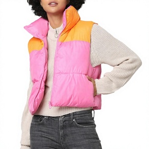 Chaleco Acolchado para Mujer de Alto Rendimiento, Color Rosa y Naranja, con Relleno Regular, Tejido de Alta Calidad, Transpirable, Acolchado, Resistente al Viento, OEM - Product Image 1