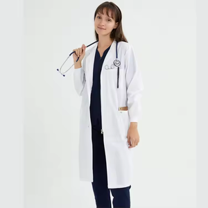 Venta directa de fábrica Mujeres Química clásica Laboratorio Bata Uniformes de hospital Uniforme médico Poliéster Blanco/Algodón - Product Image 2