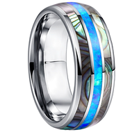 Bagues pour hommes en acier inoxydable incurvé à trois fentes de 8 mm, bagues de mariage, ensemble pour couple