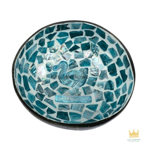 Tazón de concha de coco con incrustaciones de nácar y logotipo personalizado al por mayor, vajilla de mosaico lacado hecha a mano, buen precio - Product Image 2