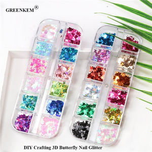 GREENKEM-decoración de <span class=keywords><strong>uñas</strong></span> 3D holográfica, purpurina, mariposa, Nail Art, novedad de <span class=keywords><strong>2021</strong></span> - Product Image 1