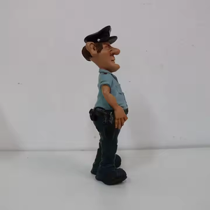 Carino in resina artigianato cartone animato statua poliziotto agente di polizia scultura umorismo figurine per camera da letto decorazione regalo per bambini - Product Image 3