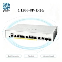 Commutateur Cisco C1300-8P-E-2G Commutateur géré 8 ports Gigabit PoE+ 2 ports combo SFP GE Budget PoE 67W Couche 2/3