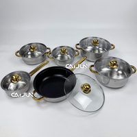 Vente flash : Ensemble de 12 ustensiles de cuisine classiques en acier inoxydable antiadhésif, casseroles et poêles de haute qualité, compatibles lave-vaisselle, écologiques