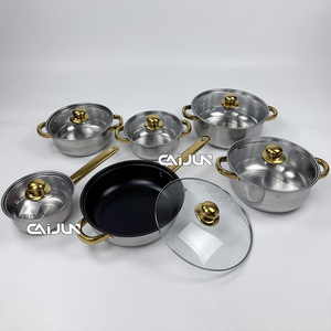 Bán hot-Piece cổ điển không dính Cookware Set Chất lượng cao thép không gỉ chậu và chảo cổ điển phong cách thiết kế - Product Image 6