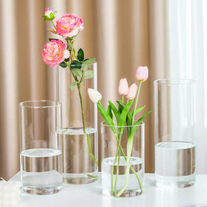 Jarrones de cristal nórdicos modernos para decoración del hogar y mesa de comedor decoraciones de boda transparentes fábrica al por mayor para Diwali - Product Image 1