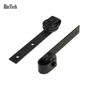 Bán Buôn Công Nghiệp Phong Cách Cách Âm Nội Thất Rèn Sắt <span class=keywords><strong>Brass</strong></span> Cửa Phần Cứng Kit Trượt Thép Barn Cửa Gỗ Trượt Đường Sắt - Product Image 5