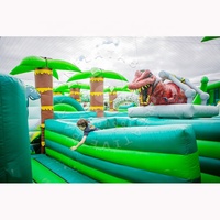 Parc gonflable sur le thème des dinosaures personnalisé, parc d'attractions gonflable avec trampolines, aire de jeux gonflable pour enfants et adultes