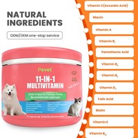 Pevet Dog Cat Multivitamines Probiotiques à Mâcher - Absorption Rapide 11-en-1 Soutien Articulations Peau Pelage Santé Intestinale Soutien Immunitaire Animaux de Compagnie