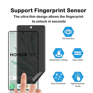 Película Protectora de Pantalla de Hidrogel para Teléfono Móvil <span class=keywords><strong>Honor</strong></span>, Anti-Huellas, Anti-Espía, Flexible - Product Image 4