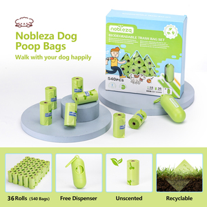 Nobleza sacchetti di cacca per cani Extra spessi a tenuta stagna 540 contare con Dispenser porta sacchetti per rifiuti per animali domestici per 36 applicazioni - Product Image 2