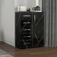 Offre Spéciale commode noire, tiroirs de rangement, meubles de commode, commode moderne en bois