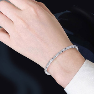 Bracelet de réglage de lunette de diamant de laboratoire de coupe rayonnante en or massif 10k 14k 2.5*4mm - Product Image 5