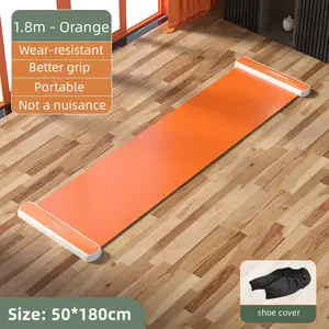 Fitness Training Body Glide Workout Equipment Skating Stride Sliding Mat with End Stops Shoe Covers Carrying Bag Slide Board