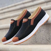 Chaussures décontractées d'été respirantes en daim à enfiler, confortables, antidérapantes, avec doublure en toile, pour hommes, vente en gros