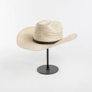 قبعة كاوبوي بنية اللون ساحرة خفيفة بدون تاج للفتيات مطلية بالذهب للعلامة التجارية للسلامة