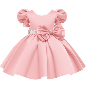 Robe de princesse bouffante à nœud et fleurs pour bébé fille, idéale pour les spectacles et les fêtes, pour tout-petits et enfants – Grande Vente, Haute Qualité - Product Image 1