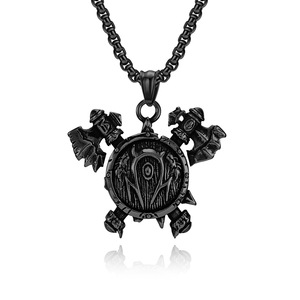 Collar de escudo gótico para hombre con hacha de batalla vikinga retro estilo hip-hop punk, impermeable, de acero inoxidable 316L, joyería de moda al por mayor - Product Image 5